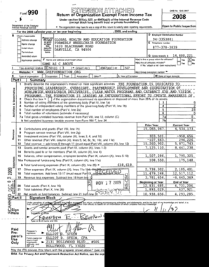 Form 990 2008 Organization Exempt from Income Tax
