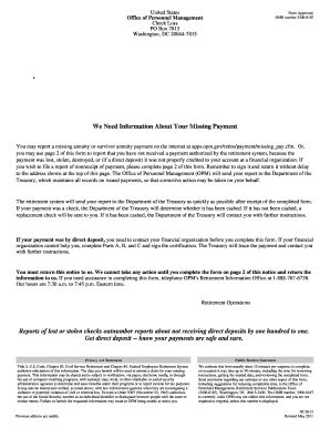 US Federal Missing Payment Report Form