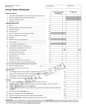 Michigan Annual Return Worksheet
