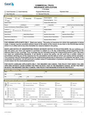 Commercial Truck Insurance Application