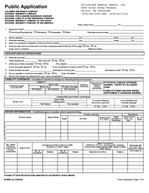 Public Application for Insurance