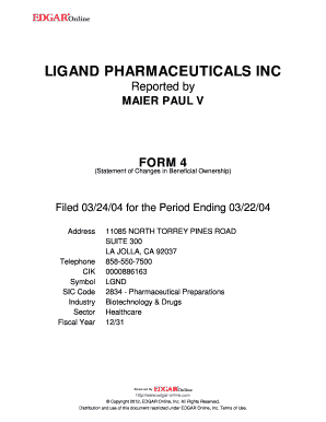Form 4 Statement of Changes in Beneficial Ownership