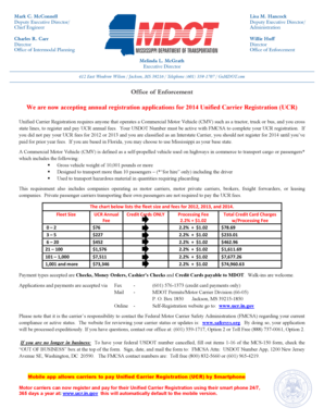 Unified Carrier Registration Form 2014