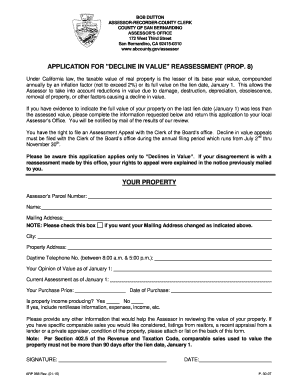 California Decline in Value Reassessment Application