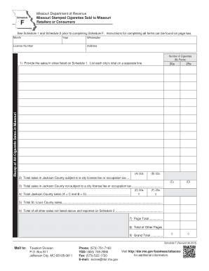 Missouri Cigarette Sales Tax Form