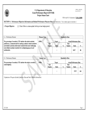 ED 524-B Form -- Part 2, Project Status Chart for Grant Performance Report. ED 524-B Form -- Part 2, Project Status Chart for Grant Performance Report - cte ed