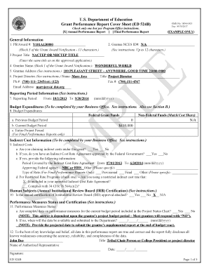 Sample ED 524B Form - U.S. Department of Education - cte ed