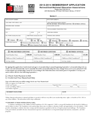 Utah Retired Education Association Membership Application