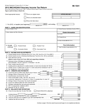 Michigan Fiduciary Income Tax Return