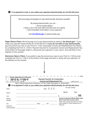 Illinois IL-1120-V Payment Voucher