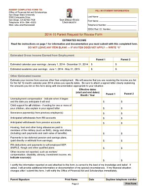 2014-15 Parent Request for Review Form