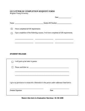 General Education Completion Request Form