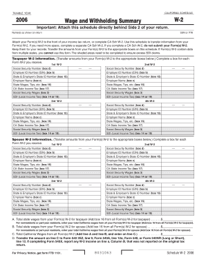 California Schedule W-2 2006