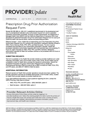 California Prescription Drug Prior Authorization Request Form