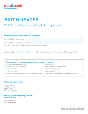 Medicare Billing Agent Form
