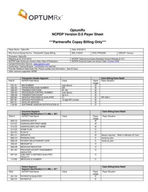 OptumRx NCPDP D.0 Payer Sheet