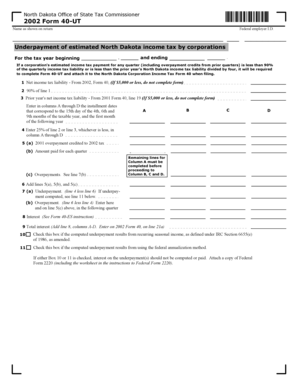 North Dakota Form 40-UT