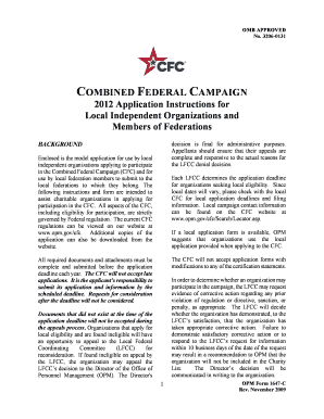 Combined Federal Campaign Application