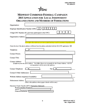 Combined Federal Campaign Application