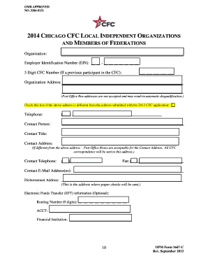 Combined Federal Campaign Application