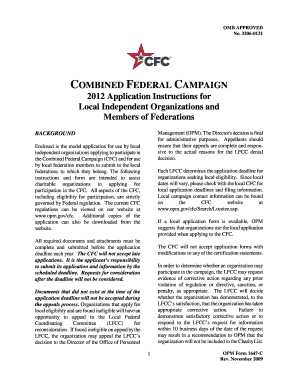 Combined Federal Campaign 2012 Application
