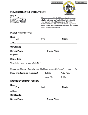ADA Paratransit Application Form