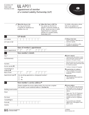 Appointment of Member of a Limited Liability Partnership (LLP)