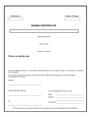 Share Certificate Template