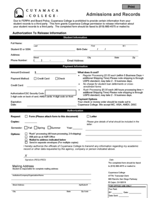 Authorization to Release Student Records