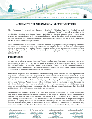 International Adoption Services Agreement