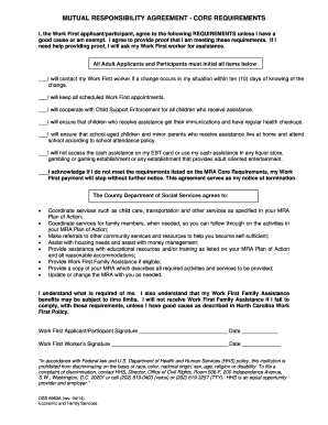 Mutual Responsibility Agreement Core Requirements