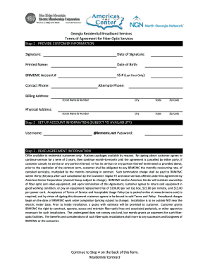 Georgia Residential Broadband Services Agreement