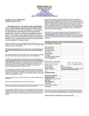 Dolphin Realty Vacation Lease Agreement