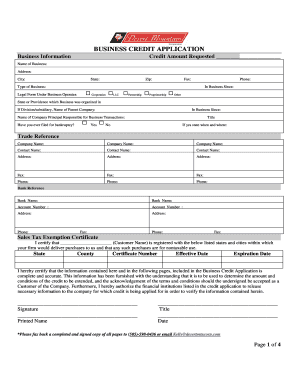 Business Credit Application