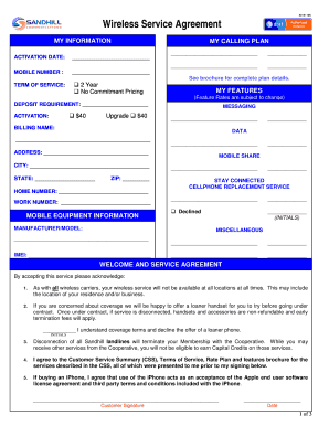 Sample addendum to service agreement - AT&T Wireless Service Agreement Printable Only - Sandhill ...