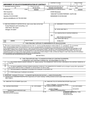 US Federal Contract Modification Form