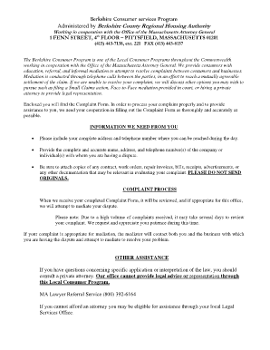 Berkshire Consumer Complaint Form