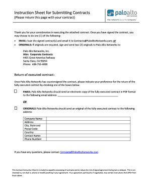 Palo Alto Networks Contract Submission Instructions
