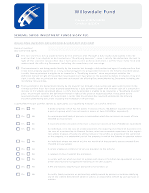 Qualifying Investor Declaration and Subscription Form