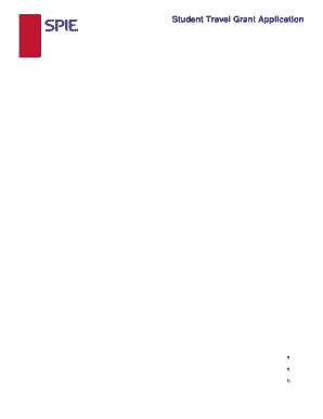 SPIE Student Travel Grant Application