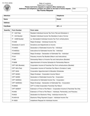 Louisiana Tax Forms Request