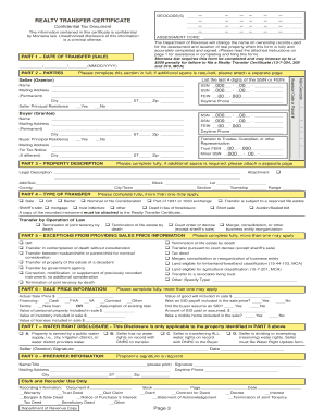 Montana Realty Transfer Certificate