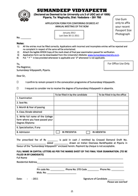 Degree Conferment Application Form
