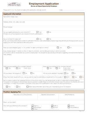 Employment Application Form