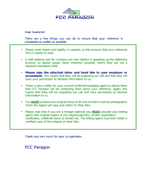 Guarantor Reference Application Form