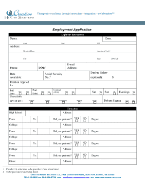 Employment Application Form