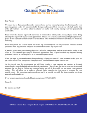 Patient Questionnaire for Pain Management