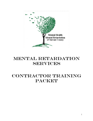 Mental Retardation Services Contractor Training