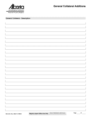 General Collateral Additions Form