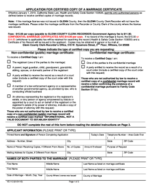 California Marriage Certificate Application